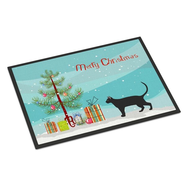 Carolines Treasures 24 x 36 in. Pantherette Cat Merry Christmas Indoor or Outdoor Mat CK4677JMAT - main